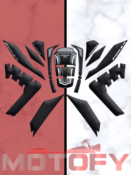 HONDA FORZA 250 2018-2025 UYUMLU TANK PAD SET GRİ KARBON ürün görseli