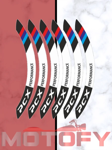 HONDA PCX UYUMLU JANT ŞERİDİ LACİVERT KIRMIZI SİYAH ürün görseli