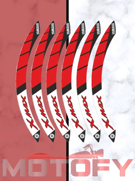 YAMAHA XMAX UYUMLU JANT ŞERİDİ KIRMIZI BEYAZ ürün görseli