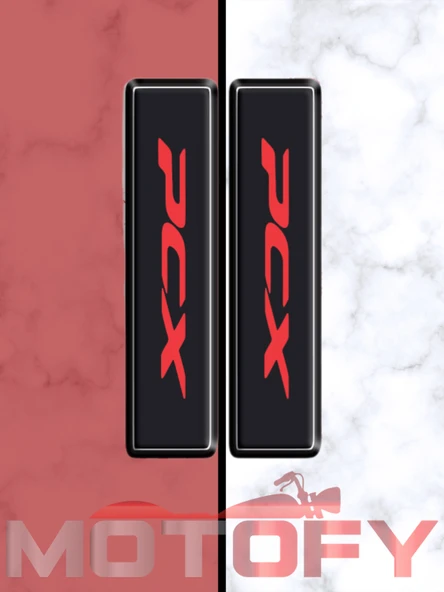 HONDA PCX 125-150 ÖN MAŞA 3D KABARTMALI 2'Lİ DAMLA STİCKER KIRMIZI ürün görseli