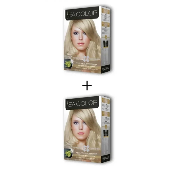 Sea Color 2X2 Tüp Krem Saç Boyası Seti Platin Sarısı No:0.1 ürün görseli 1