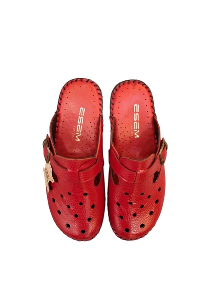 Esem 825-1 Hakiki Deri Kadın Sabo Terlik - Resim 10