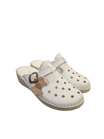 Esem 825-1 Hakiki Deri Kadın Sabo Terlik - Resim 2