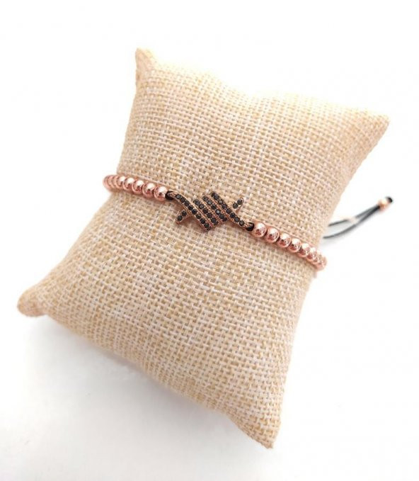 Swarovski Taşlı Bileklik Ayarlanabilir Kadın Rose Gold 9569