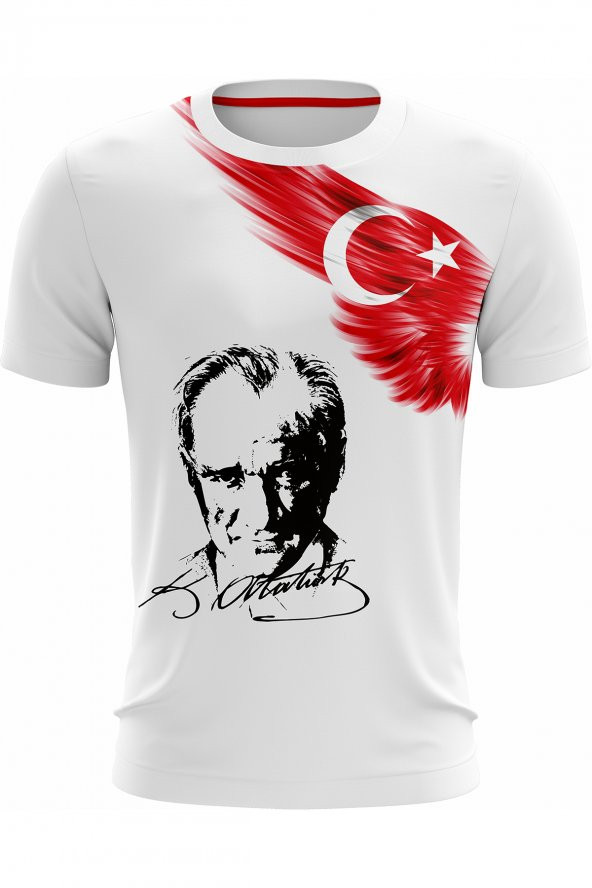 Mustafa Kemal Atatürk ve Bayrak Baskılı Tshirt-Maske