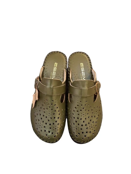 Esem 825 Hakiki Deri Kadın Sabo Terlik - Resim 4