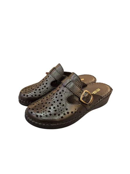 Esem 825 Hakiki Deri Kadın Sabo Terlik - Resim 9