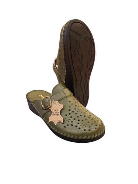 Esem 825 Hakiki Deri Kadın Sabo Terlik - Resim 6