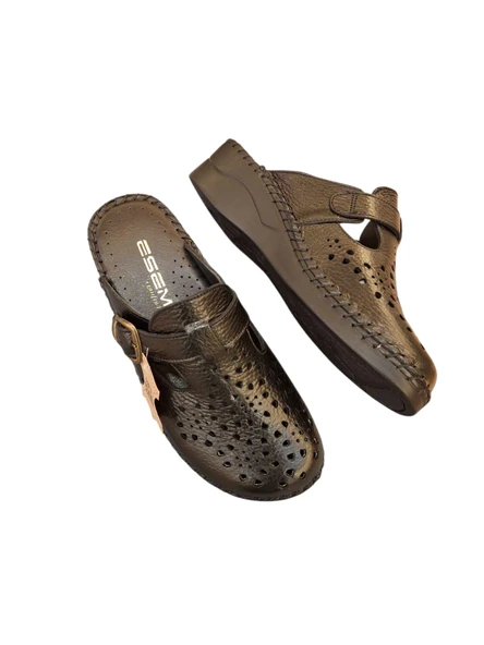 Esem 825 Hakiki Deri Kadın Sabo Terlik - Resim 10