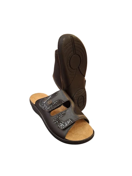 Esem 802 Hakiki Deri kadın Terlik - Resim 4