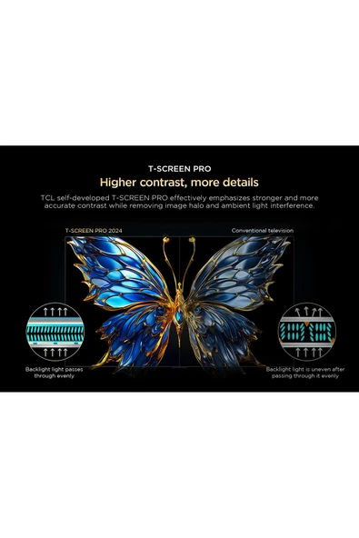TCL 65T7B 65" 165 Ekran Uydu Alıcılı 4K Ultra HD Smart Google QLED Pro TV - Resim 6