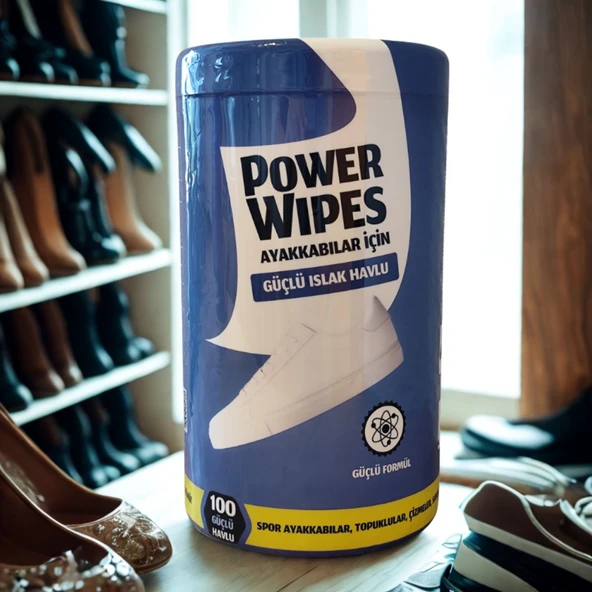 Power Wipes Ayakkabılar İçin Güçlü Islak Havlu 100 Adet