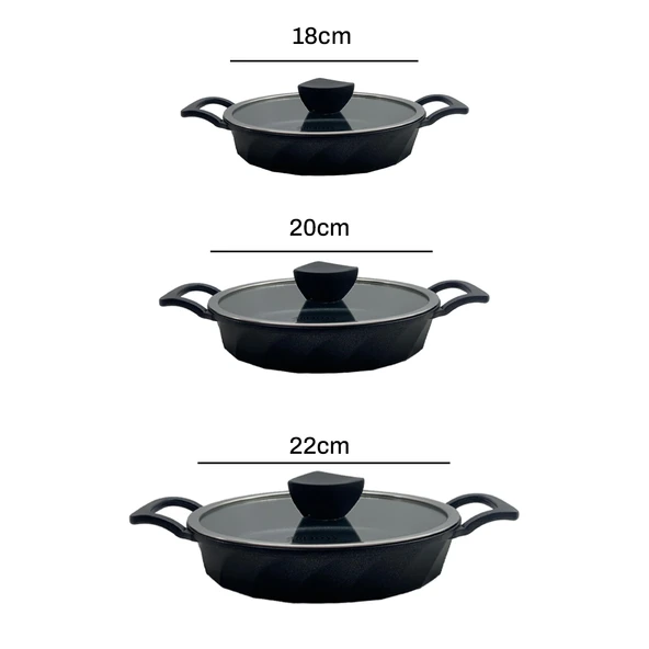 Vento 6 Parça Yanmaz Yapışmaz Titanyum Kaplama Sahan Seti 18-20-22 cm - Resim 4