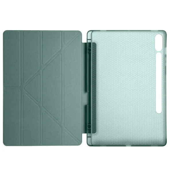 Samsung Galaxy Tab S9 Plus X810 12.4 İnç Katlanabilir Kalemlikli Standlı Akıllı Kılıf  Haki - Resim 3