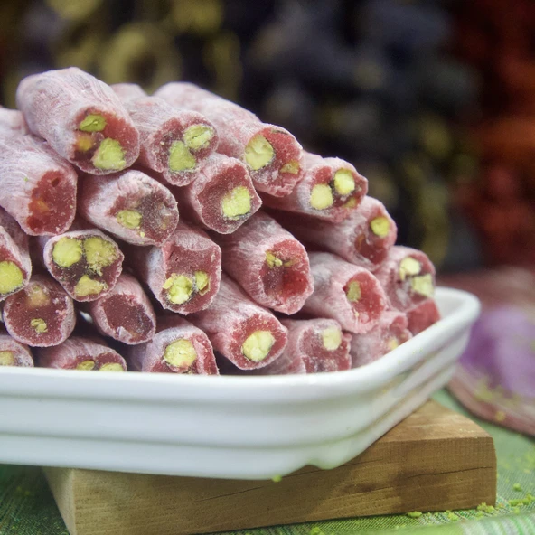Antep Fıstıklı ve Narlı Fitil Lokum - 500 gr paket - 3