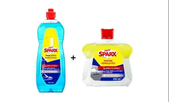 Asperox Sparx Parlatıcı&Kurutucu 750 Ml + Makine Temizleyici 250 Ml 2'li Set