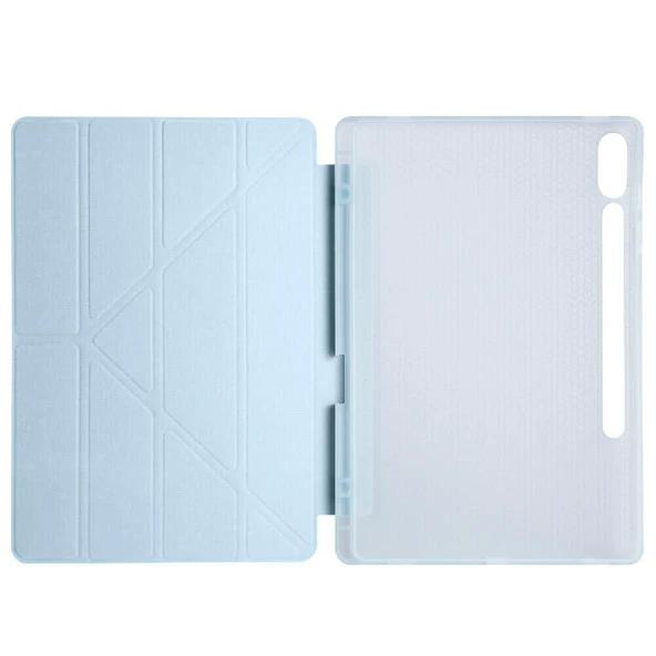 Samsung Galaxy Tab S9 Plus X810 12.4 İnç Katlanabilir Kalemlikli Standlı Akıllı Kılıf  Mavi - Resim 3