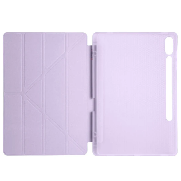 Samsung Galaxy Tab S9 Plus X810 12.4 İnç Katlanabilir Kalemlikli Standlı Akıllı Kılıf  Lila - 3