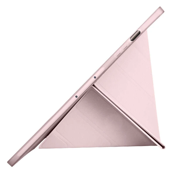 Samsung Galaxy Tab S9 Fe Plus X610 12.4 İnç Katlanabilir Kalemlikli Standlı Akıllı Kılıf  Pembe - Resim 5