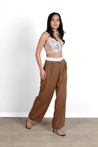 Kadın İspanyol Paça Yüksek Bel Eşofman Altı 6248-24 - 9