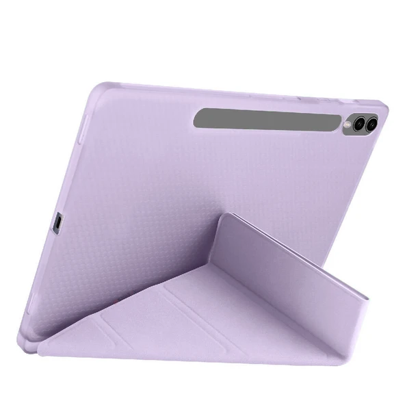 Samsung Galaxy Tab S9 Fe Plus X610 12.4 İnç Katlanabilir Kalemlikli Standlı Akıllı Kılıf  Lila - 2