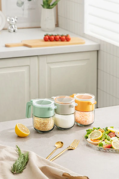 Pinmoo Kaşıklı Kilitli Turuncu Baharatlık- 300 ml. - 2