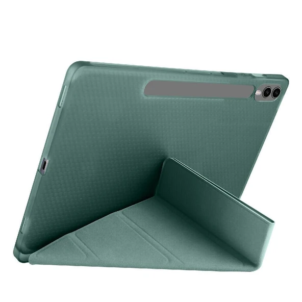 Samsung Galaxy Tab S9 Fe Plus X610 12.4 İnç Katlanabilir Kalemlikli Standlı Akıllı Kılıf  Haki - 2