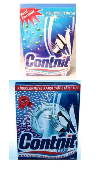 CONTNİT BULAŞIK MAKİNESİ DETERJANI 1000 GR & CONTNİT BULAŞIK MAKİNESİ TUZU 2 KG