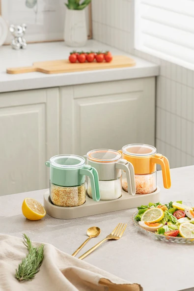 Pinmoo Kaşıklı Kilitli Turuncu Baharatlık- 300 ml. - 3