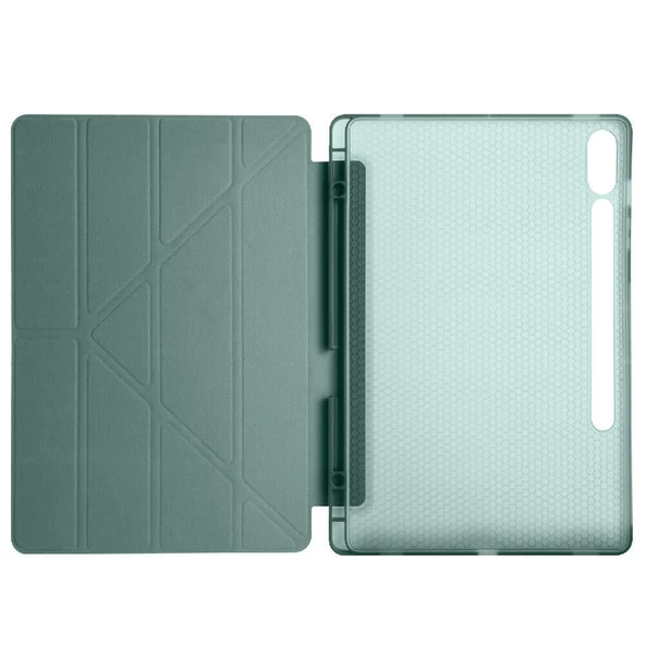 Samsung Galaxy Tab S9 Fe Plus X610 12.4 İnç Katlanabilir Kalemlikli Standlı Akıllı Kılıf  Haki - 4