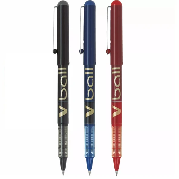 Pilot V-Ball Roller Kalem 0.7 3 lü Siyah-Mavi-Kırmızı (51010975) - 2