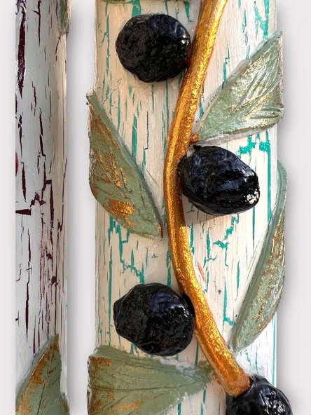 500 ML Kil Kabartma Uygulama Akdeniz ve Ege Dokunuşu El Yapımı Zeytinyağı & Üzüm Sirke Şişeleri, Yağdanlık, Bej - 7