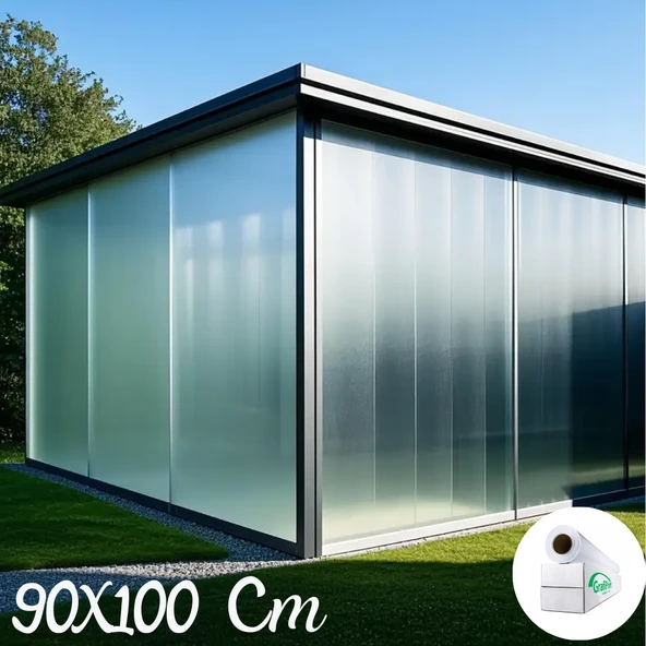 90 Cm x 1 Metre Cam Kumlama, Ofis, Duşakabin ve Balkon Camı Buzlu Kaplama Folyosu - 3