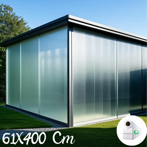 61 Cm x 4 Metre Cam Kumlama, Ofis, Duşakabin ve Balkon Camı Buzlu Kaplama Folyosu - 3