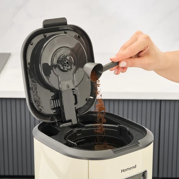 Homend Vintage Coffeebreak 5027H Filtre Kahve Makinesi Krem - 6