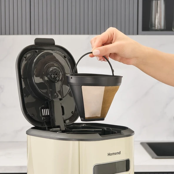 Homend Vintage Coffeebreak 5027H Filtre Kahve Makinesi Krem - 5