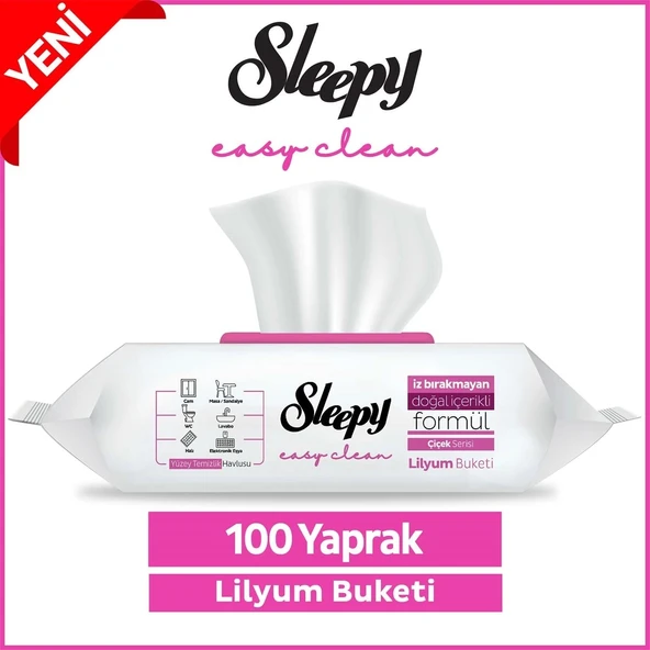 NİVEMESHOME ÇİÇEK SERİSİ 100 LÜ YÜZEY TEMİZLİK HAVLUSU LİLYUM BUKETİ  SLEEPY - 2