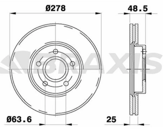 ON FREN DISK AYNASI FOCUS III 1.6ECO / 1.6TDCI FOCUS II 04 /> FOCUS II C MAX 03>07 C MAX 07 /> 1.6EC