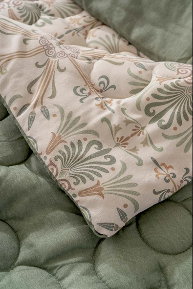 Rivaİstanbul Etnik Saray Çift Kişilik Çift Taraflı Papatyalı Kapitone Yorgan 200x215 cm - Resim 5