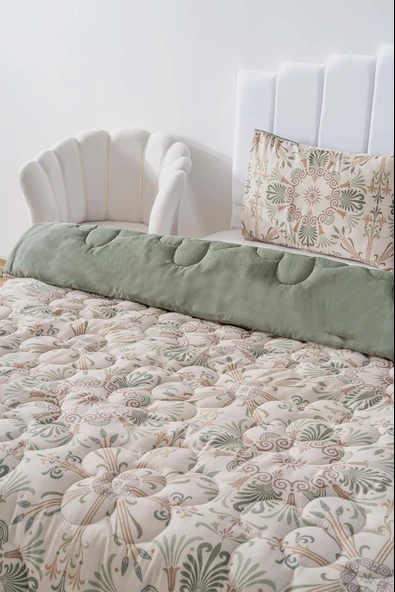 Rivaİstanbul Etnik Saray Çift Kişilik Çift Taraflı Papatyalı Kapitone Yorgan 200x215 cm - Resim 4