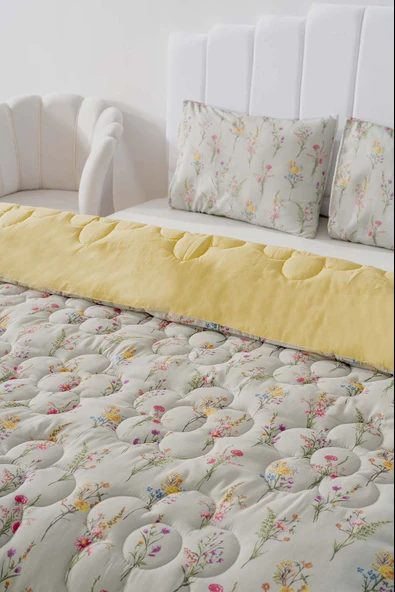 Begonvil Çift Kişilik Çift Taraflı Papatyalı Kapitone Yorgan 200x215 cm - 3