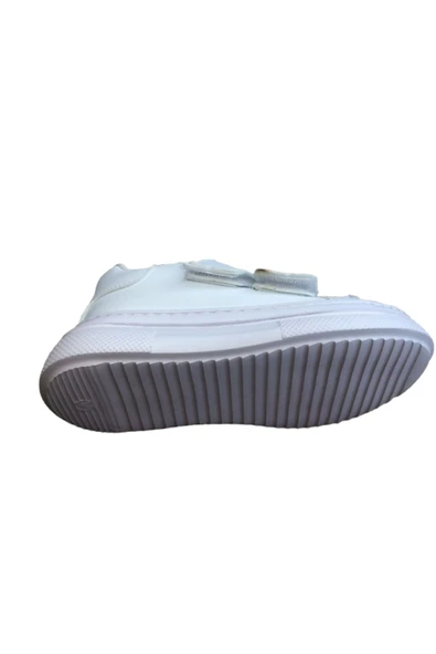 OrtopedikAL 1087 Kız Çocuk BeyazSiyah Cırtlı Sneaker Günlük Spor Ayakkabı - 5