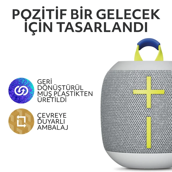 Ultimate Ears WONDERBOOM 4 Taşınabilir Su Geçirmez Bluetooth Hoparlör, Büyük Bas ve 360 Derece Ses - Gri - 6