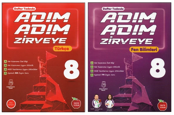 NEWTON 8. SINIF ADIM ADIM ZİRVEYE TÜRKÇE+FEN BİLİMLERİ (2 KİTAP) ürün görseli 1