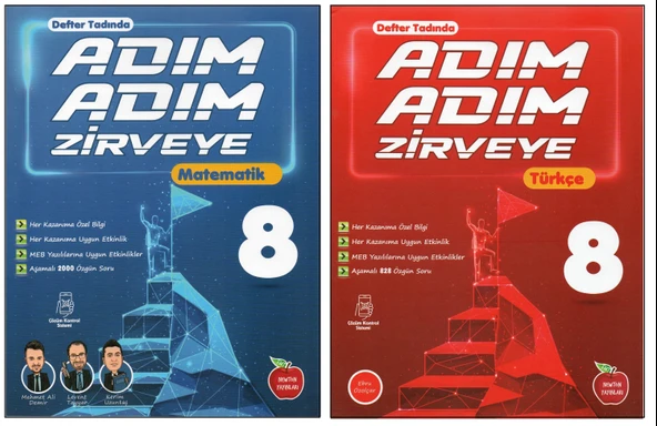 NEWTON 8. SINIF ADIM ADIM ZİRVEYE MATEMATİK+TÜRKÇE (2 KİTAP)