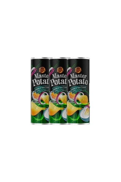 MASTER POTATO 160 GR EKŞ.KREMA VE SOĞAN ÇEŞNİLİ CİPS  3 AD.