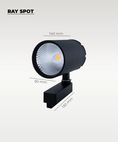 40W Döküm Kasa Siyah Ray Spot 4000K (Gün Işığı) - Titreşim Yapmaz - 2