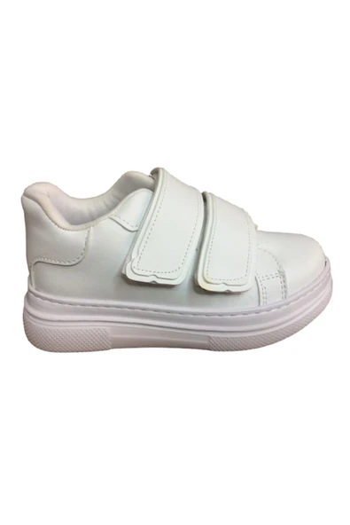 OrtopedikAL 1087 Kız Çocuk BeyazSiyah Cırtlı Sneaker Günlük Spor Ayakkabı