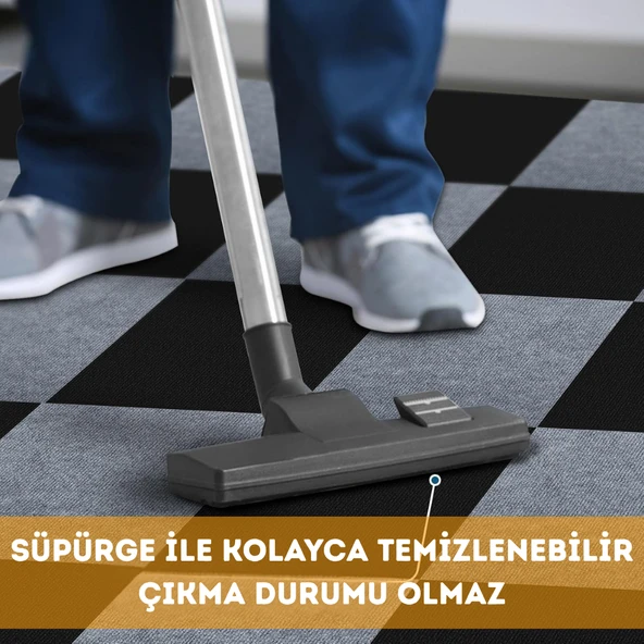 BEYLİNİ Kendinden Yapışkanlı Halıfleks Keçe Kaymaz Ev Tekne Ofis Yat Denizlicik Marina Karo Halısı Devetüyü 40x40 CM - 4