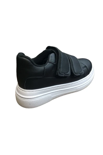 OrtopedikAL 1087 Kız Çocuk Siyah Cırtlı Sneaker Günlük Spor Ayakkabı - 4